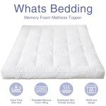 WhatsBedding 4 inch Memory Foam Mattress Topper King Size for Back Pain, Breathable Fluffy Shredded Memory Foam Filled Pillow Top, 4 Anchor Elastic Bands, 80x78x4 Inch