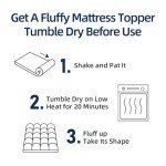 Mattress Topper Queen for Back Pain, Extra Thick Mattress Pad Cover, Plush Pillow Top, Deep Elastic Pocket, White