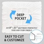 CYMULA Queen Mattress Topper for Back Pain - Extra Thick Cooling Mattress Pad Cover for Queen Size Bed - Soft Mattress Protector Pillow Top with 8-21 Inch Deep Pocket 3D Snow Down Alternative Fill