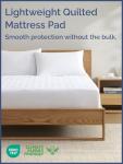 Quilted Fitted Mattress Pad Queen Size - Elastic Fitted Mattress Topper Protector & Cover - Breathable, Soft, Low Profile Top Cover with 8-16 Inch Deep Pockets - Easy-Fit & Machine Washable - White