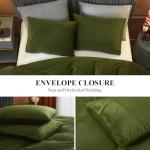 Ivellow Velvet Flannel Duvet Cover King Size Olive Green Comforter Cover Ultra Soft Breathable Cozy Velour Duvet Cover Solid Luxury Bedding Set Zipper Closure Corner Ties