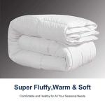 ACCURATEX Duvet Insert Queen Comforter - Fluffy Down Alternative Fill Hotel Collection Comforter for Queen Bed,Lightweight Soft All Season Duvet Insert with Corner Tabs - Machine Washable,White,90x90