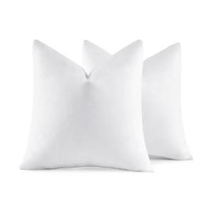 MIULEE 26x26 Euro Pillow Inserts,Set of 2 Down Feather Throw Pillows for Couch Sofa Bed, Decorative Fluffy Throw Pillow Inserts Cotton Fabric,White