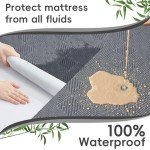 Waterproof King Size Mattress Protector Breathable Bed Cover 3D Air Fabric Mattress Pad Smooth Soft Noiseless Mattress Cover Fitted Style with Stretchable Pockets Machine Washable (Gray)