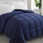 Cosybay Down Alternative Comforter (Navy Blue, Queen) - All Season Soft Quilted Queen Size Bed Comforter - Duvet Insert with Corner Tabs - Winter Summer Warm Fluffy, 88x92inches