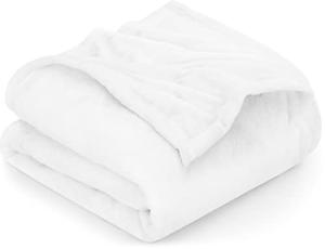 Utopia Bedding Fleece Blanket Queen Size White 300GSM Luxury Anti-Static Fuzzy Soft Microfiber Bed Blanket (90x90 Inch)