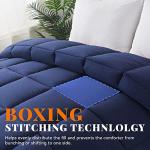 Cosybay Down Alternative Comforter (Navy Blue, Queen) - All Season Soft Quilted Queen Size Bed Comforter - Duvet Insert with Corner Tabs - Winter Summer Warm Fluffy, 88x92inches