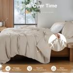 SONORO KATE 100% French Linen Duvet Cover Queen Size, Soft Breathable for Hot Sleepers, Moisture Wicking & Durable Cover Set - Zipper Closure & 4 Corner Ties Duvet Covers 3 Piece (Linen,Queen)