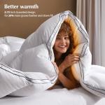 Pacific Coast Goose Feather Down Fiber Comforters Queen Size, Heavyweight Thickened Winter Duvet Insert, Ultra-Soft, Fluffy, Breathable, Hotel Luxury Bedding Comforters, 8 Tabs, 90"x90"