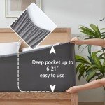 Waterproof King Size Mattress Protector Breathable Bed Cover 3D Air Fabric Mattress Pad Smooth Soft Noiseless Mattress Cover Fitted Style with Stretchable Pockets Machine Washable (Gray)