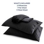 Bedsure King Size Sheet Set, Cooling Sheets King, Rayon Derived from Bamboo, Deep Pocket Up to 16", Breathable & Soft Bed Sheets, Hotel Luxury Silky Bedding Sheets & Pillowcases, Black