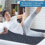 OUTCREATOR® Washable Bed Pads 34" x 36" (Pack of 4), Incontinence Mattress Protector, Anti-Slip Waterproof Underpads for Adults Kids Elderly Pets, Absorbency & Reusable Bedwetting Pads (Navy Blue)