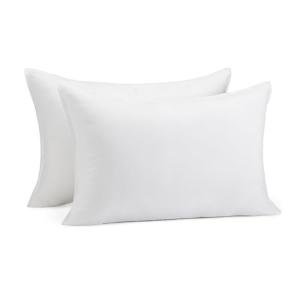 Amazon Basics Down Alternative Pillows, Soft Density for Stomach and Back Sleepers, Queen - Pack of 2, White, 30 in L x 20 in W