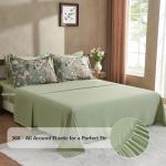 7 Piece Queen Comforter Set, Sage Green Butterfly Floral Comforter Set with Flowers Leaves Pattern, Soft Microfiber Complete Bedding Set for All Season(Sage Green, Queen)