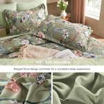 7 Piece Queen Comforter Set, Sage Green Butterfly Floral Comforter Set with Flowers Leaves Pattern, Soft Microfiber Complete Bedding Set for All Season(Sage Green, Queen)