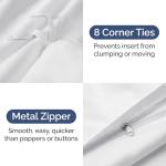 Duvet Cover Queen Size Set - Extra Soft Queen Size Duvet Cover 90 x 90 with 2 Pillow Shams - Hotel Luxury, Easy Care and Fade Free with Zipper Closures & Ties - Comfy, Breathable Bedding Set (White)