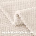Whale Flotilla King Size Fuzzy Fleece Blanket for Bed, 90x104 Inch Fluffy Warm Soft Jacquard Blankets for All Season, Lightweight and Cozy, Ivory