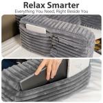 ENITYA Reading Pillow for Sitting in Bed Adult, XL Back Pillow for Bed Sitting up, Back Support Chair Pillow for Sitting up/Watching TV/Reading/Gaming/Resting/Post Surgery,Dark Grey