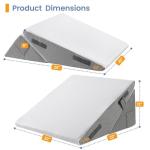 Sasttie Wedge Pillow Set for After Surgery, 3PCS Adjustable Bed Wedge Pillow Headboard with Memory Foam Neck Cushion – for Acid Reflux, Sleeping, Neck & Back Support, Dark Grey & White