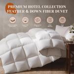 Richtry Goose Feather Down Fiber Cotton Comforter Queen Size, Ultra-Soft Duvet Insert, Hotel Collection White Quilted Comforter, All Season Bedding Comforter with 8 Corner Loops, 90x90 Inch