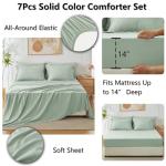 CozyLux Queen Comforter Set 7 Pieces Bed in a Bag Queen, Sage Green Bedding Comforter Set with Sheets All Season, 7PC Bed Sets with Comforter, Fitted Sheets, Flat Sheets, Pillow Shams and Pillowcases