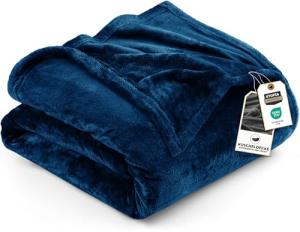 Utopia Bedding Fleece Blanket Queen Size Navy 300GSM Luxury Anti-Static Fuzzy Soft Microfiber Bed Blanket (90x90 Inch)