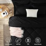 CozyLux Queen Comforter Set Black - Bed in a Bag Queen Size 7 Pieces, Luxury Soft Bed Set for All Seasons, Bedding Set with Down Alternative Comforter, Sheets, Pillowcases & Shams
