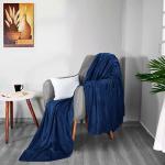 Utopia Bedding Fleece Blanket Queen Size Navy 300GSM Luxury Anti-Static Fuzzy Soft Microfiber Bed Blanket (90x90 Inch)