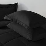 CozyLux Queen Comforter Set Black - Bed in a Bag Queen Size 7 Pieces, Luxury Soft Bed Set for All Seasons, Bedding Set with Down Alternative Comforter, Sheets, Pillowcases & Shams