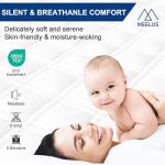 MEELUS Padded Queen Mattress Protector, Breathable Waterproof Mattress Pad Cover Fitted Deep Pocket 8"-21", Soft Noiseless Mattress Cover Washable Cooling for Home Hotel Bedroom, White