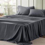 Bedsure Queen Sheet Set - 4 Pieces Soft Queen Size Sheets - Breathable & Cooling - Hotel Luxury - Easy Care Polyester Microfiber Bedding for Women, Men, Dark Grey