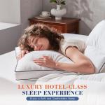 Decroom Goose Feather Down Fiber Pillows Queen Size Set of 2, Soft Pillows for Luxury Hotel Quality Gusseted Pillow 2 Pack, Bed Pillows for Sleeping, Breathable, Fluffy for Side, Back Sleepers