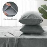 BEDELITE Sheets Queen Size Grey - Super Soft Fleece Sheets Set Fluffy Extra Plush, 4 Piece(Include Fitted Sheet, Flat Sheet, 2 Pillowcases)