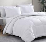 Casa Platino Quilted Bedding Comforter Queen Size - Duvet Insert with 8 Tabs - Super Soft, Comfy & Cozy All Season Queen Size Comforter - Down Alternative Bed Comforters - 88"x88", White Comforters