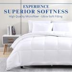 Casa Platino Quilted Bedding Comforter Queen Size - Duvet Insert with 8 Tabs - Super Soft, Comfy & Cozy All Season Queen Size Comforter - Down Alternative Bed Comforters - 88"x88", White Comforters