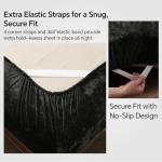 BEDELITE Velvet Fitted Sheet and Pillowcases Set, Luxury Soft Fuzzy Bottom Sheet with Reinforced Elastic Corner Straps, Deep Pocket up to 15 Inch, 1 Fitted Sheet and 2 Pillowcases (Queen, Black)