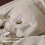 Bedsure Linen Duvet Cover Queen Size - Linen Cotton Blend Bedding Set, Soft & Cozy, 3 Pieces, 1 Duvet Cover 90x90 Inches and 2 Pillowcases, Light Khaki Color Cooling Bedding, Comforter Sold Separately