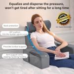 ENITYA Reading Pillow for Sitting in Bed Adult, 19" Back Support Pillow for Bed Sitting up, Backrest Cushion for Reclining,Gaming,Resting,Watching TV in Couch or Floor, Wedge with Arms, Medium(Grey)