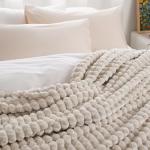 PHF Luxury Soft Fleece Blanket King Size, No Shed No Pilling, 380GSM Fluffy Cozy Throw Blankets for Bed, 108"x90",Lightweight Warm Bedding for Home Decor, Ideal Gift for Women, Oak