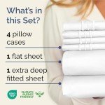 Extra Deep King Sheet Set - 6 Piece Breathable & Cooling Sheets - Hotel Luxury Bedding Set w/18-24 Inch Extra Deep Pockets - Easy & Secure Fit - Super Soft, Wrinkle Free and Comfy - White, King Size
