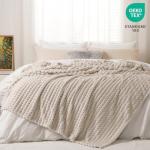 PHF Luxury Soft Fleece Blanket King Size, No Shed No Pilling, 380GSM Fluffy Cozy Throw Blankets for Bed, 108"x90",Lightweight Warm Bedding for Home Decor, Ideal Gift for Women, Oak