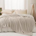 PHF Luxury Soft Fleece Blanket King Size, No Shed No Pilling, 380GSM Fluffy Cozy Throw Blankets for Bed, 108"x90",Lightweight Warm Bedding for Home Decor, Ideal Gift for Women, Oak