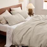 Bedsure Cotton Duvet Cover King - 100% Cotton Waffle Weave Beige Duvet Cover King Size, GentleSoft™ and Breathable Bedding Set for All Season, 3 Pieces, 104"x90"