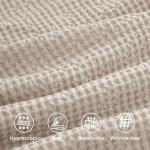 Bedsure Cotton Duvet Cover King - 100% Cotton Waffle Weave Beige Duvet Cover King Size, GentleSoft™ and Breathable Bedding Set for All Season, 3 Pieces, 104"x90"