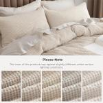 Bedsure Cotton Duvet Cover King - 100% Cotton Waffle Weave Beige Duvet Cover King Size, GentleSoft™ and Breathable Bedding Set for All Season, 3 Pieces, 104"x90"