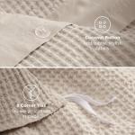 Bedsure Cotton Duvet Cover King - 100% Cotton Waffle Weave Beige Duvet Cover King Size, GentleSoft™ and Breathable Bedding Set for All Season, 3 Pieces, 104"x90"