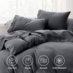 Bedsure Queen Sheet Set - 4 Pieces Soft Queen Size Sheets - Breathable & Cooling - Hotel Luxury - Easy Care Polyester Microfiber Bedding for Women, Men, Dark Grey