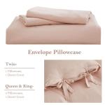 annadaif Pink Duvet Cover Queen (90x90 Inch), 3 Pieces (1 Duvet Cover, 2 Pillowcases) Soft Washed Microfiber Bowknot Bow Tie Duvet Cover Set, Easy Care Bedding Set for Men, Women