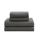 LANE LINEN Sustainably Produced 100% Organic Cotton Queen Size Bed Sheets, Soft & Comfy Naturally Cooling Percale Cotton Sheets, Low Pill Fade Resistant 15" Deep Pocket Queen Sheets– Charcoal