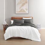 LANE LINEN Sustainably Produced 100% Organic Cotton Queen Size Bed Sheets, Soft & Comfy Naturally Cooling Percale Cotton Sheets, Low Pill Fade Resistant 15" Deep Pocket Queen Sheets– Charcoal